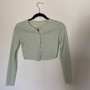 Mint green cropped cardigan